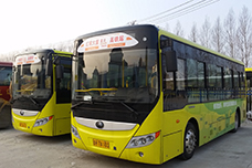 在充电站停靠的宇通纯电动公交车