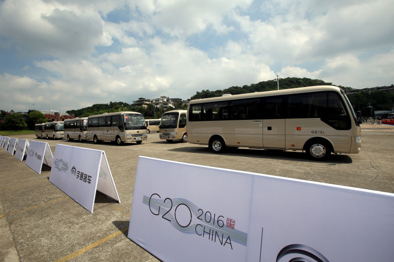宇通杭州G20交车仪式现场
