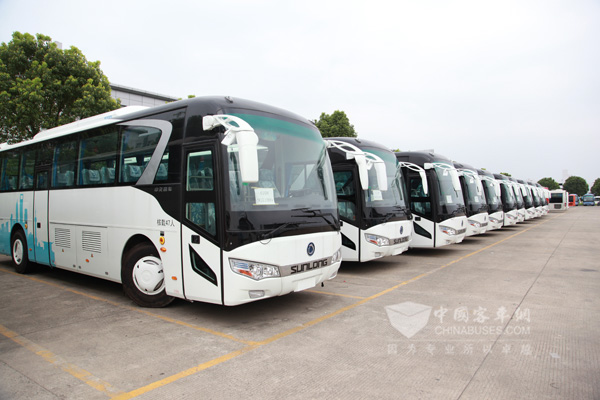 批量交付上海国际汽城的纯电动大巴