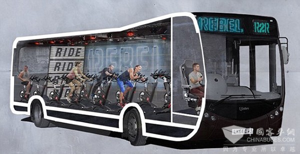 伦敦巴士转型成动感单车室 上班健身两不误