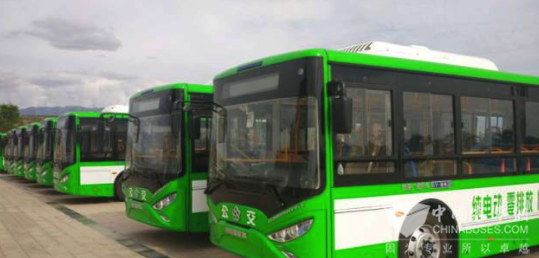 15辆银隆新能源纯电动公交车交付内蒙古自治区阿拉善盟使用