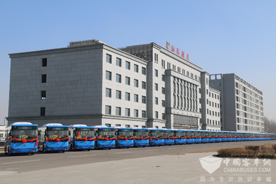 联孚集团纯电动公交车下线 首批40台交付乐陵