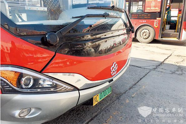 河南洛阳：街头部分公交车黄绿双拼色号牌抢眼