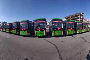 批量亚星客车JS6819纯电动公交车交付内蒙古商都