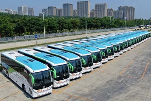 再迎回头客!45台中通纯电动高端旅游客车发往智利 再迎回头客!45台中通纯电动高端旅游客车发往智利