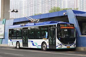 济南“大辫子”公交车再添新成员 无轨电车驶上北园大街