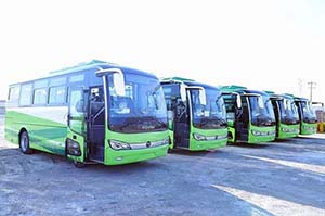 往返黄金客运线路运营 40辆福田欧辉豪华公交版客车交付保运集团