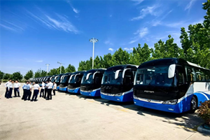 福田欧辉BJ6117纯电客车批量交付青岛国际机场