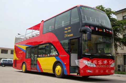 亚星JS6111SH双层敞篷观光客车