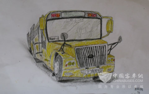 小朋友描绘心目中的宇通校车