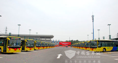 120辆金旅混合动力客车批量进驻天津滨海新区