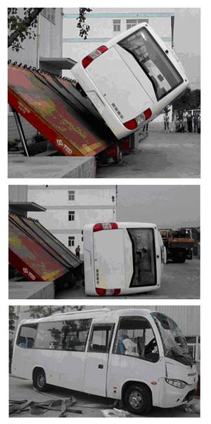 黄海客车推7米中巴,通过侧翻试验