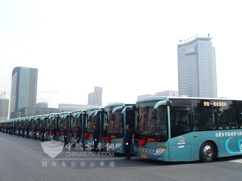 合肥18路纯电动公交车示范运营启动仪式