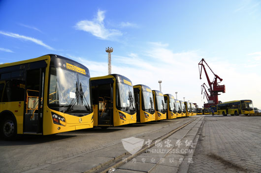 200多台崭新的金旅校车即将发往沙特