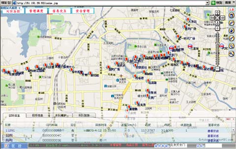 某公交公司实际车辆动态运行截图