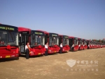 迎接“无车日” 600辆黄海天然气客车石家庄上路
