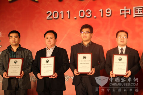 中通客车喜获CIBC十佳精品客车奖