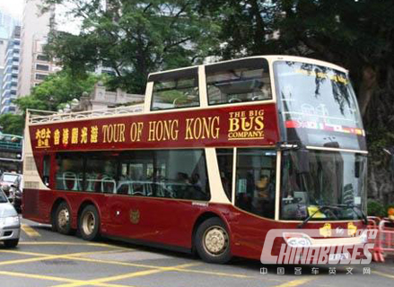 行驶在香港的安凯城市观光客车