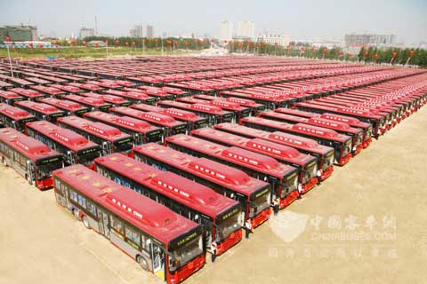 石家庄六百部新车整装待发
